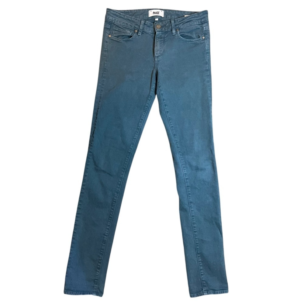 PAIGE Skyline Skinny Teal Jeans Size 27